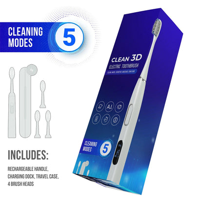 Sonictrek Clean 3D Rechargeable Toothbrush with SmartWhite Technology