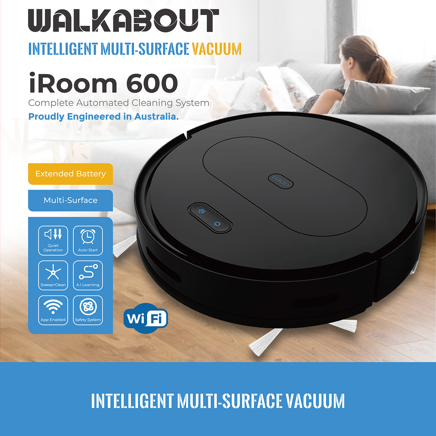 Walkabout iRoom 600 Smart Robot Vacuum Robot Vacuum package contents